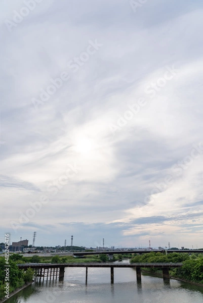 Fototapeta 空メインの雲と川