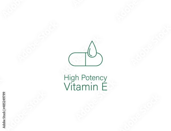 Fototapeta High potency vitamin E icon vector illustration 