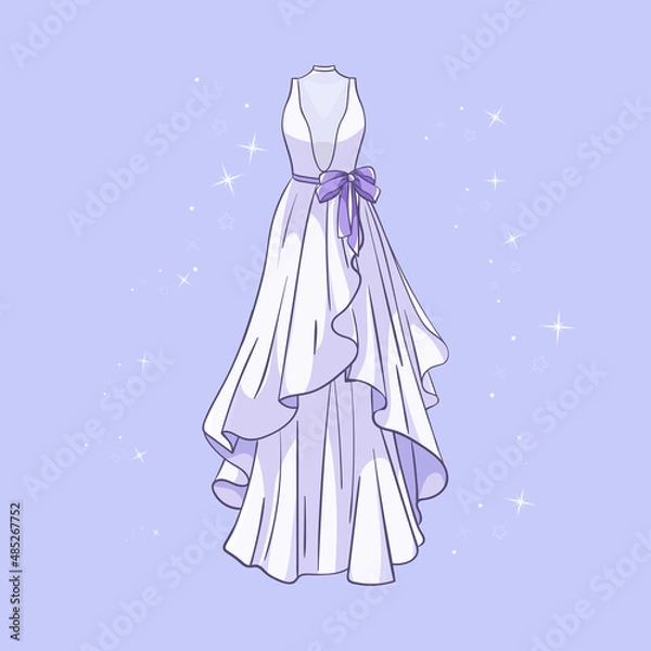 Obraz Model of a wedding dress with sequins around