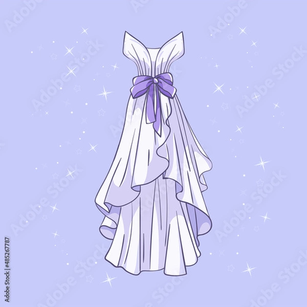 Obraz Model of a wedding dress with sequins around