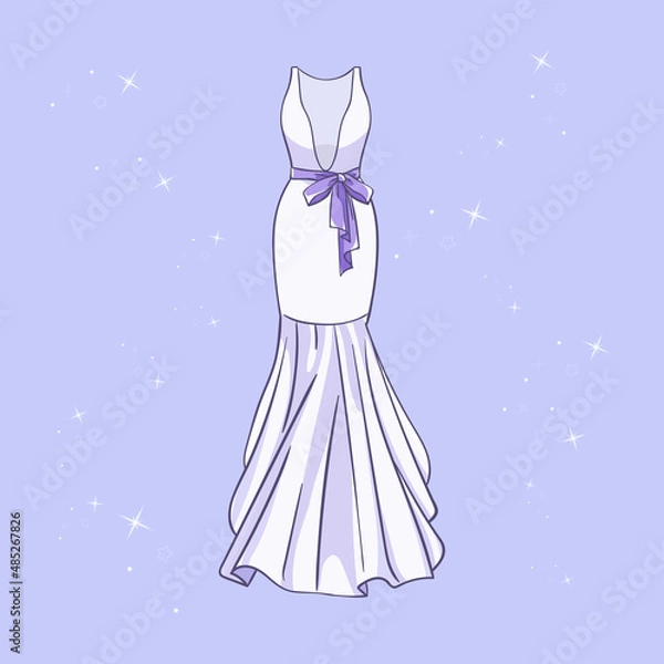 Obraz Model of a wedding dress with sequins around