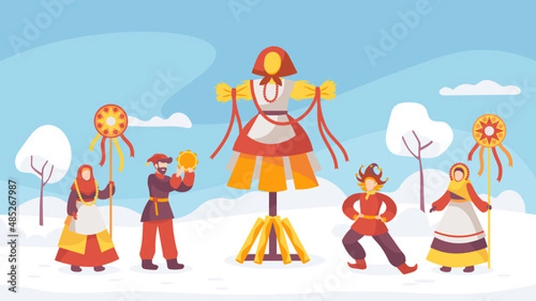 Obraz Celebrations and burning of an effigy in honor of Maslenitsa