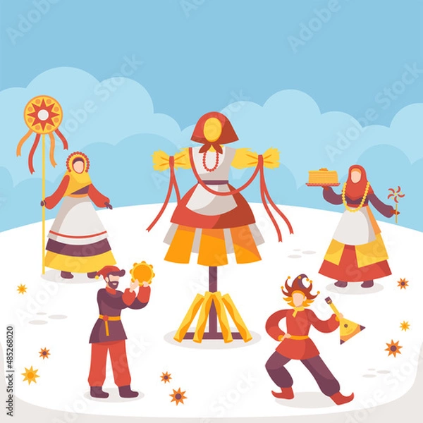 Obraz Celebrations and burning of an effigy in honor of Maslenitsa