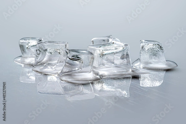 Fototapeta Five ice cubes are melting