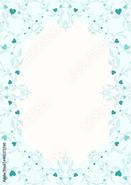 Fototapeta ホワイトデー ハートの植物フレーム