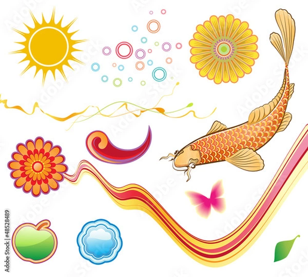 Fototapeta Summer design elements