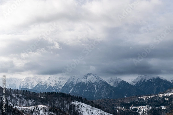 Fototapeta mountains and clouds