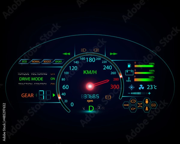 Obraz speedometer dashboard concept and car logo icon design