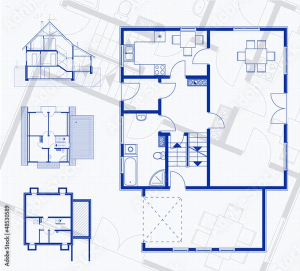 Obraz floor plan blueprint. vector illustration
