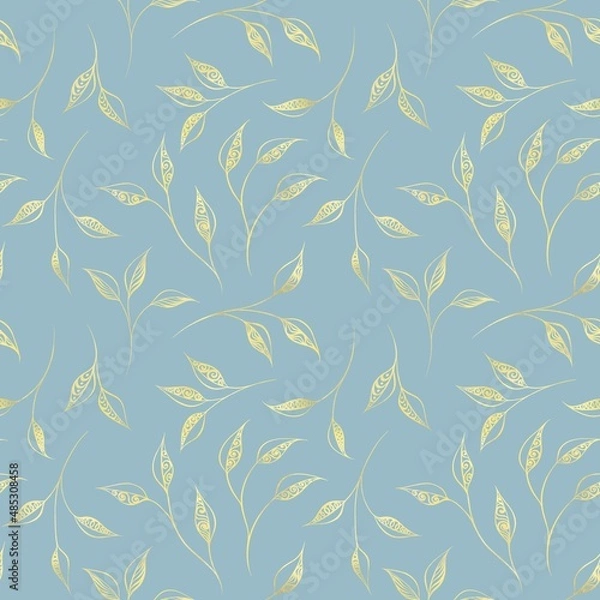Obraz Pattern with gold flora