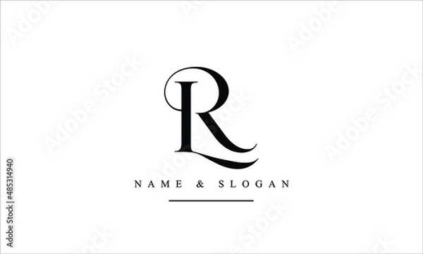 Fototapeta RL, LR, R, L abstract letters logo monogram