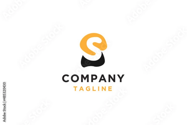 Fototapeta Initial letter S negative space logo design vector illustration.