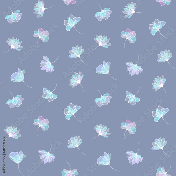 Obraz Pattern with flowers on grey background