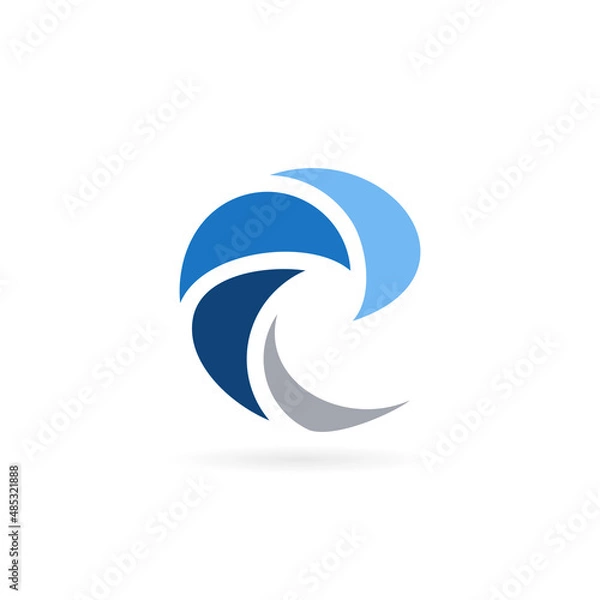 Obraz letter c water wave logo design