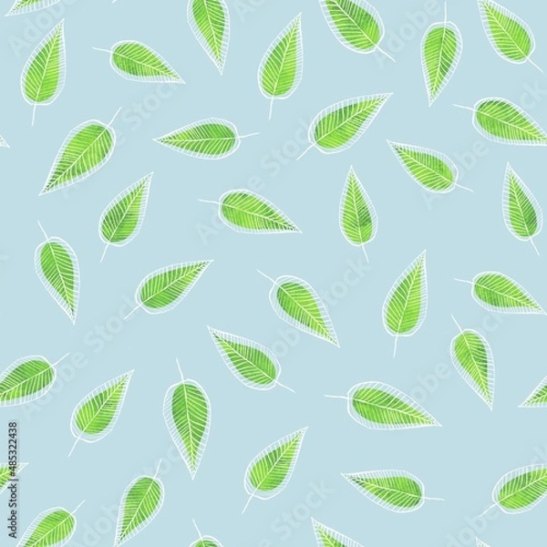 Obraz Pattern with green leaves