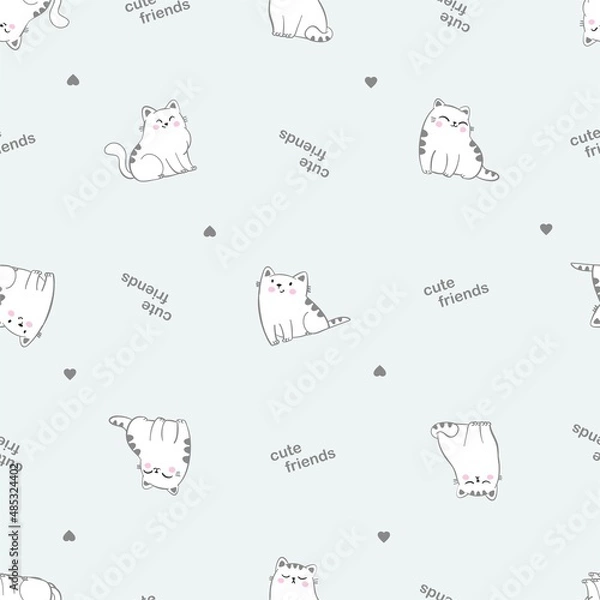 Obraz Vector seamless patern with cartoon cats