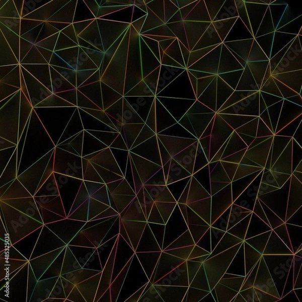 Fototapeta polygone 3D render abstract background. Colorful twisted shapes in motion. Computer generated digital art for poster, flyer, banner