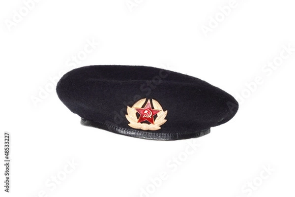 Obraz Black beret - soviet army military forces uniform hat