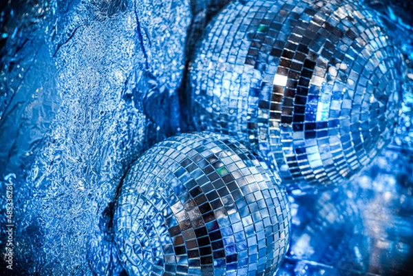 Obraz 大小輝く大小のミラーボールのアップ