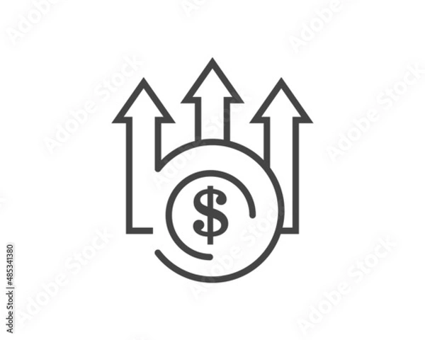 Fototapeta  Vector icon money income icon on white isolated background. Layers grouped for easy editing illustration. For your design.