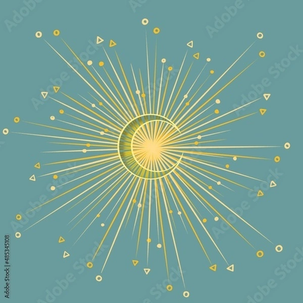 Obraz Abstract gold moon