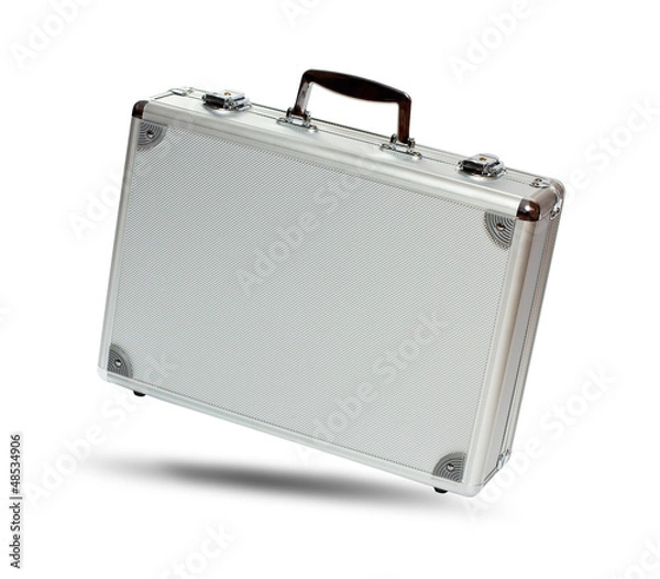 Fototapeta Srebrna teczka metalowa na białym tle