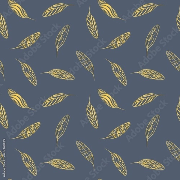 Fototapeta Pattern with gold leaves
