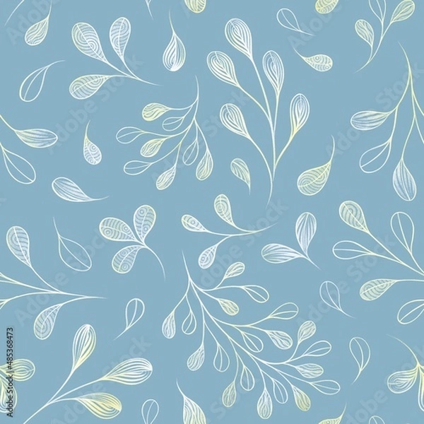 Fototapeta Pattern with gold flora