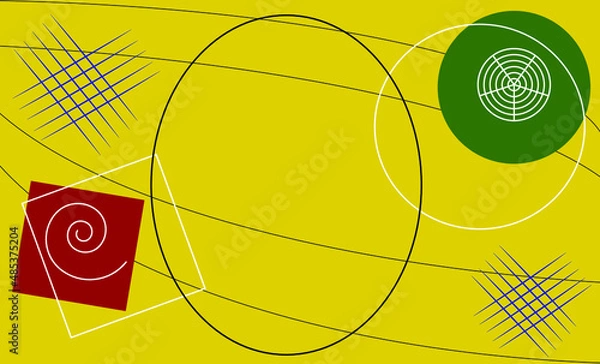 Obraz memphis style abstract vector bright illustration, wallpaper, background and frame