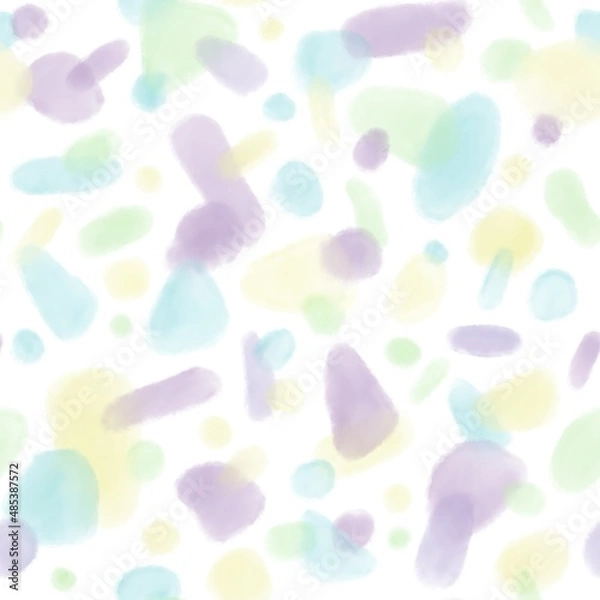 Fototapeta Watercolor abstract shapes seamless pattern