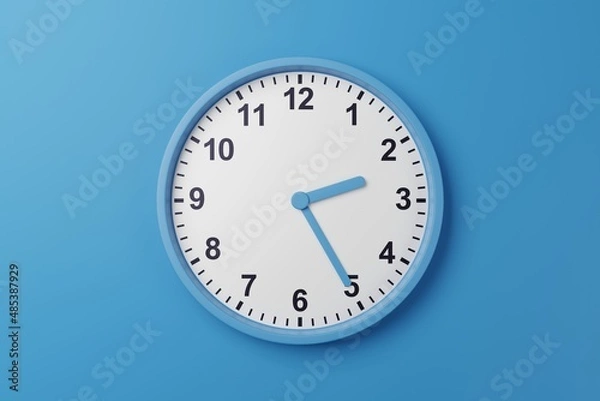Fototapeta 02:25am 02:25pm 02:25h 02:25 14h 14 14:25 am pm countdown - High resolution analog wall clock wallpaper background to count time - Stopwatch timer for cooking or meeting with minutes and hours