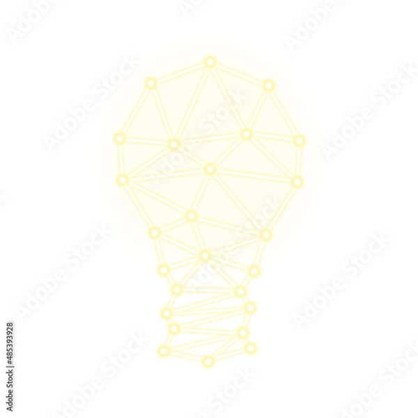 Obraz Light Bulb Abstract Illustration Composed Of Dots Lines And Shapes Business Illustration White Background - Vector