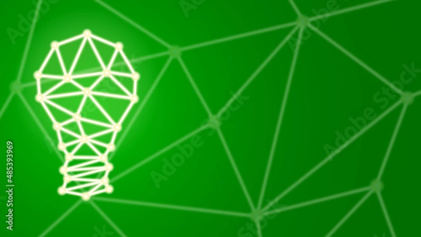 Fototapeta Light Bulb Abstract Illustration With Dots Lines And Shapes Green Background Business Illustration - Vector