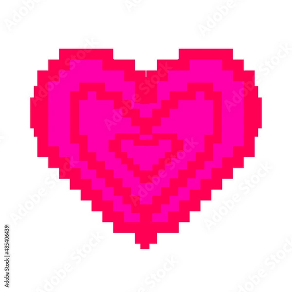 Fototapeta red heart made of cubes