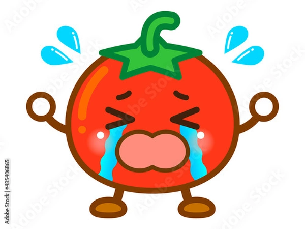 Fototapeta 号泣するトマトのイラスト素材＿ベクター