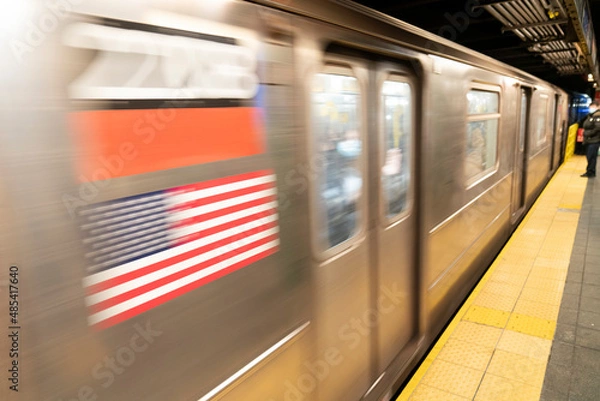 Obraz New York subway train in motion