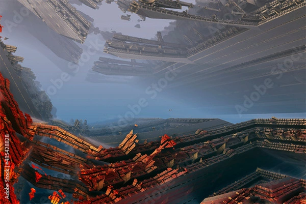 Obraz Fantasy illustration. Destruction.