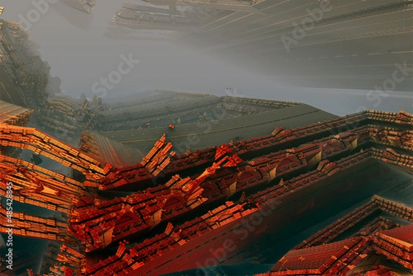 Obraz Fantasy illustration. Destruction.