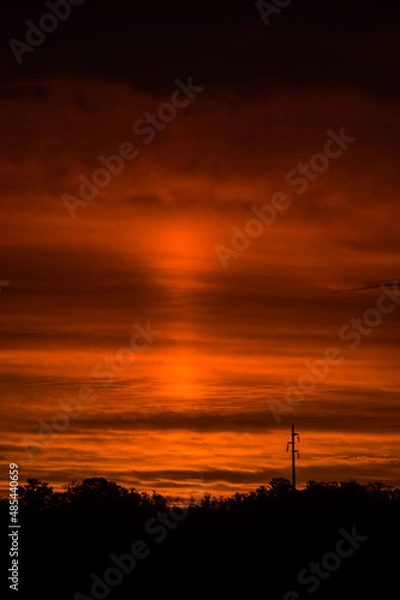 Fototapeta sunset over the city