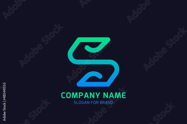 Fototapeta Original letter S for creative logo design. Vector sign for a company logotype on a dark background. Flat illustration EPS10.