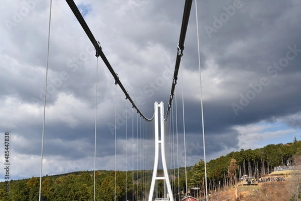 Obraz 空にそびえる吊り橋の柱