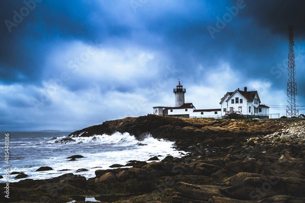 Fototapeta lighthouse on stormy day
