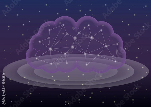 Obraz 脳内ネットワークのイメージ・宇宙背景