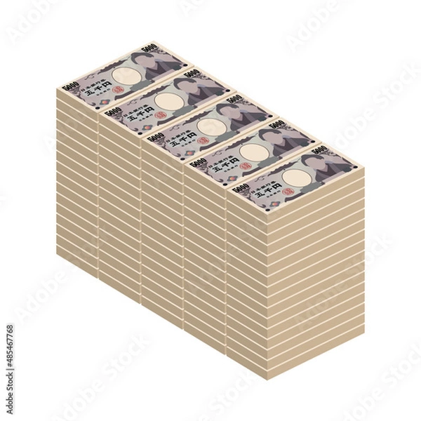Fototapeta 五千円　札束　お札　お金　現金
