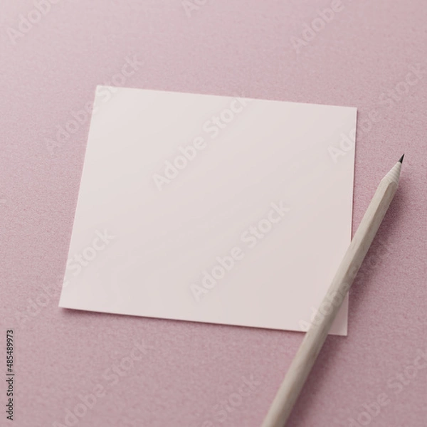 Obraz white paper note with pencil