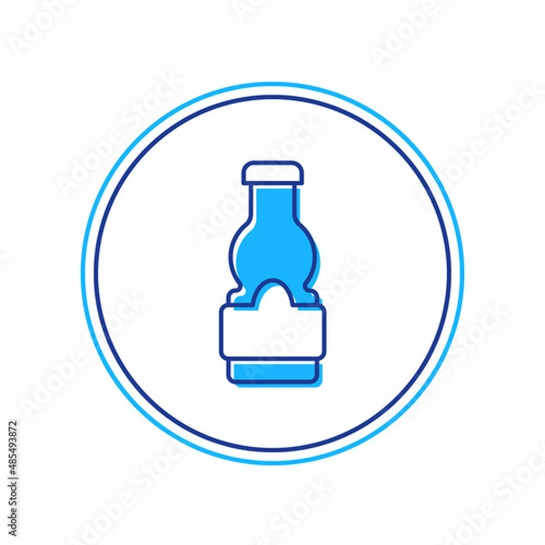 Fototapeta Filled outline Sauce bottle icon isolated on white background. Ketchup, mustard and mayonnaise bottles with sauce for fast food. Vector