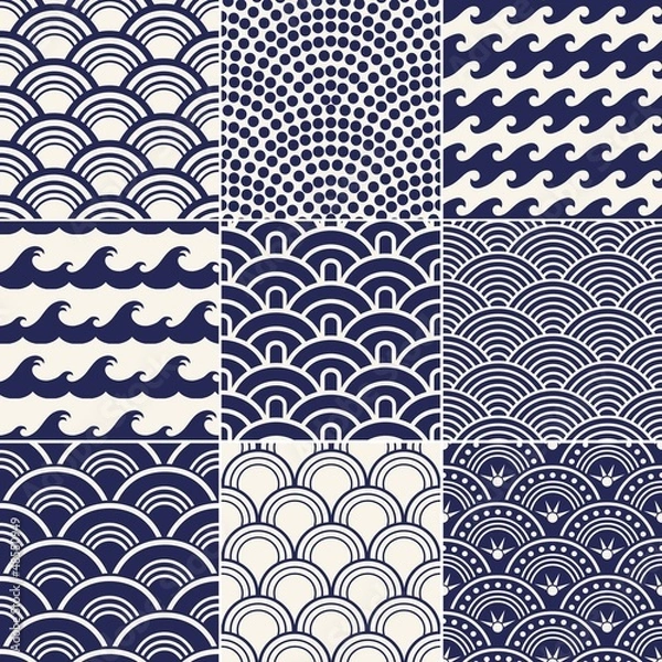 Obraz seamless ocean wave pattern
