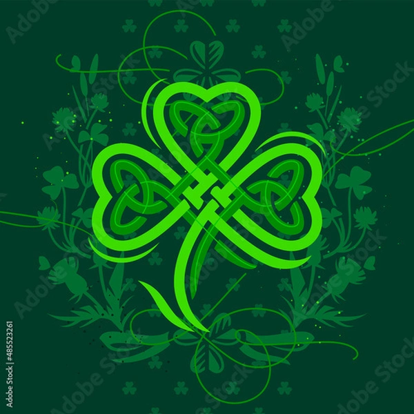 Obraz St. Patrick's day shamrock knot card