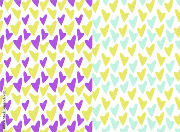 Fototapeta two bright patterns with hearts