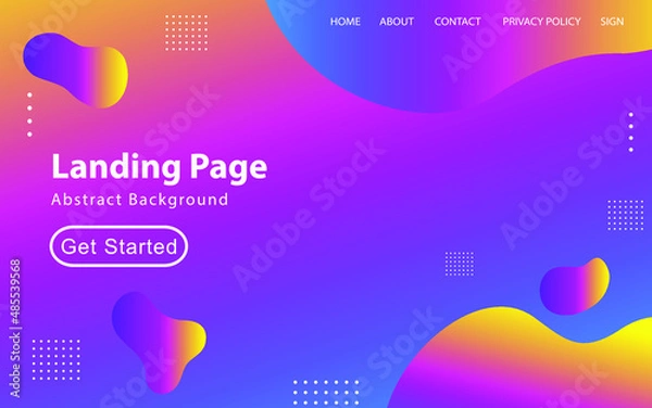 Obraz Abstract liquid landing page or web template